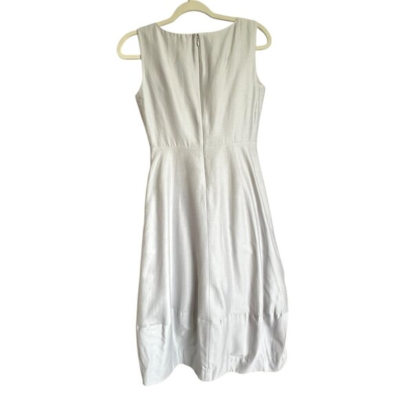 COS cotton silk cocoon midi dress gray Size 4 contemporary classic tailored - Picture 5 of 9